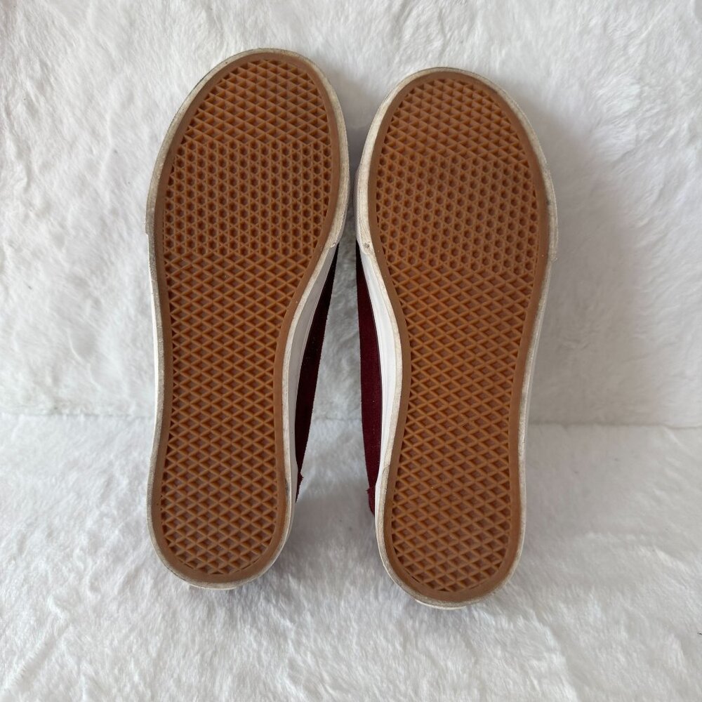 Vans Shoes Womens 6 Classic Skateboarding Sneakers Maroon Suede Leather Lace Up - Picture 4 of 8